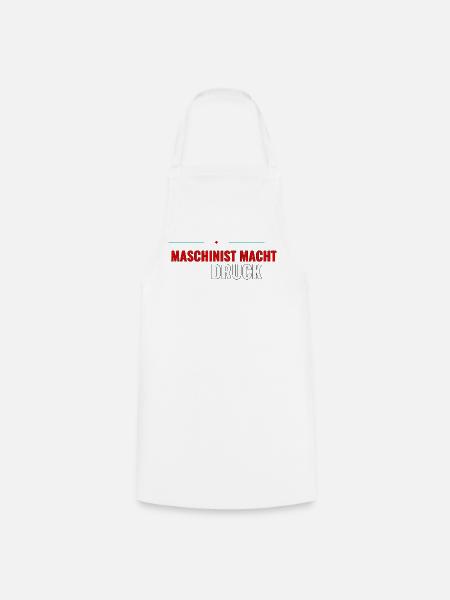 Maschinist macht Druck – Shirt fürs Nachwuchs‑Team - Kochschürze - Weiß