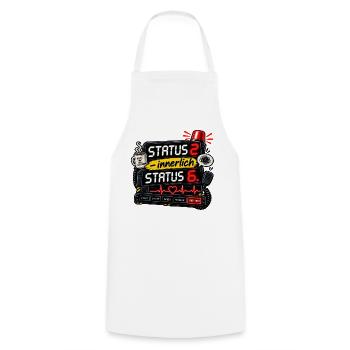 Neonstatus Innerlich Puls Kaffee - Kochschürze - Weiß - Vorne - AI Model Male 185 dark (185cm)