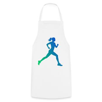 Geschenkidee für eine Running mit Running - Kochschürze - Weiß - Vorne - AI Model Male 185 dark (185cm)