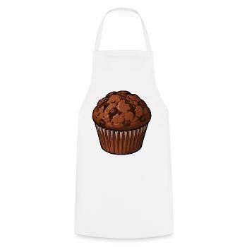 Schoko Muffin Illustration - Kochschürze - Weiß - Vorne - AI Model Male 185 dark (185cm)