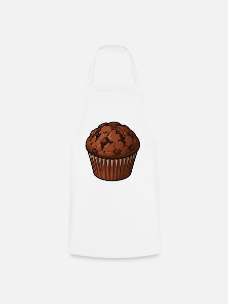 Schoko Muffin Illustration - Kochschürze - Weiß