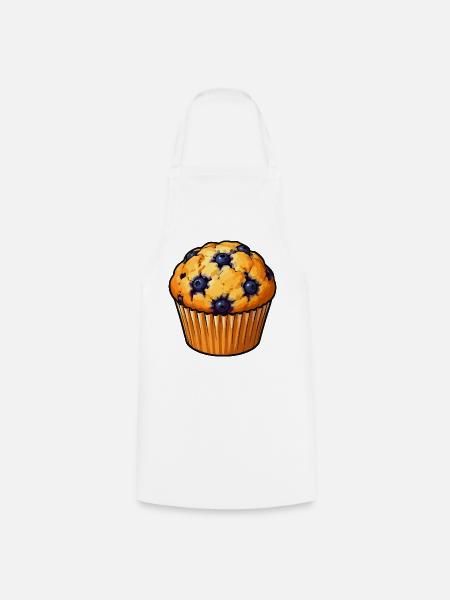 Blaubeermuffin Kunstdruck - Kochschürze - Weiß