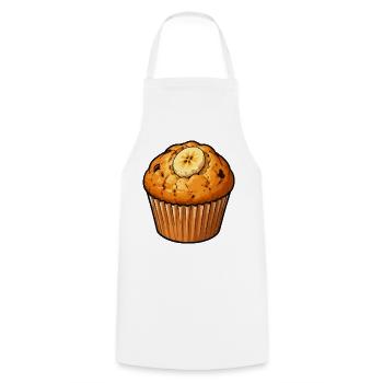 Bananen Muffin Illustration - Kochschürze - Weiß - Vorne - AI Model Male 185 dark (185cm)