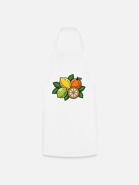 Citrus Cluster – Sunny Picnic Vibes - Kochschürze - Weiß
