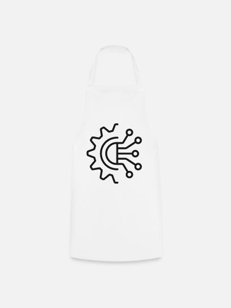 KI-Automatisierungs-Zahnrad-Symbol - Kochschürze - Weiß