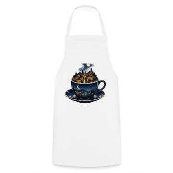 Mondbeschienene Stadtlandschaft Teetasse - Kochschürze - Weiß - Vorne - AI Model Male 185 dark (185cm)