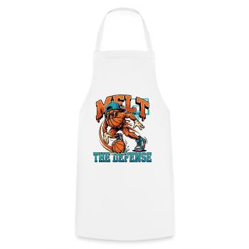 Basketball-Monster gegen Defense - Kochschürze - Weiß - Vorne - AI Model Male 185 dark (185cm)