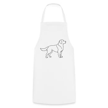 Labrador Retriever Lineart Minimalistisches Design - Kochschürze - Weiß - Vorne - AI Model Male 185 dark (185cm)