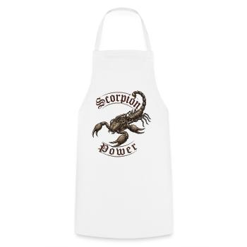 Sternzeichen Skorpion Kraft - Kochschürze - Weiß - Vorne - AI Model Male 185 dark (185cm)