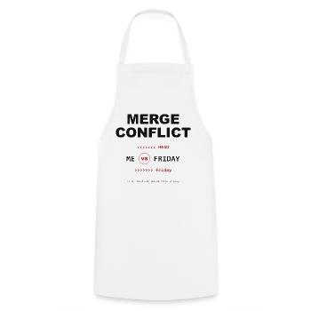 Merge Conflict: Me vs. Friday - Kochschürze - Weiß - Vorne - AI Model Male 185 dark (185cm)