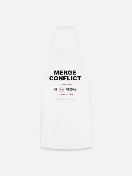 Merge Conflict: Me vs. Friday - Kochschürze - Weiß
