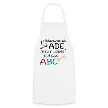 Kindergartenzeit ade, jetzt lerne ich das ABC - Kochschürze - Weiß - Vorne - AI Model Male 185 dark (185cm)