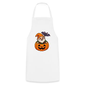 Kuscheliger Gnom im Kürbis Halloween - Kochschürze - Weiß - Vorne - AI Model Male 185 dark (185cm)