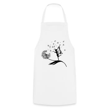 Schmetterlingdesign Pusteblumen Wiese Herzen Feen - Kochschürze - Weiß - Vorne - AI Model Male 185 dark (185cm)