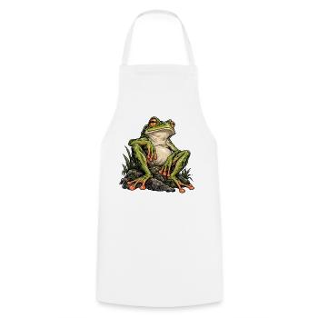 Feral Frog - Kochschürze - Weiß - Vorne - AI Model Male 185 dark (185cm)