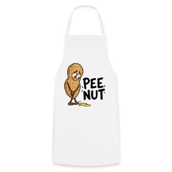 Pee Nut – Lustige Erdnuss mit Pfütze und Wortspiel - Kochschürze - Weiß - Vorne - AI Model Male 185 dark (185cm)