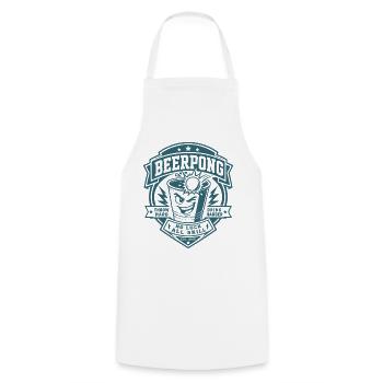 Beer Pong - Kochschürze - Weiß - Vorne - AI Model Male 185 dark (185cm)