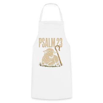 Psalm 23 Der Herr ist mein Hirte Lamm und Stab - Kochschürze - Weiß - Vorne - AI Model Male 185 dark (185cm)