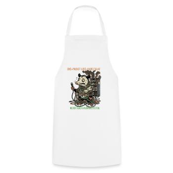 Sysadmin T-Shirt Server Kabelsalat IT Admin - Kochschürze - Weiß - Vorne - AI Model Male 185 dark (185cm)