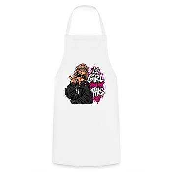 Du schaffst das Girl Power - Kochschürze - Weiß - Vorne - AI Model Male 185 dark (185cm)