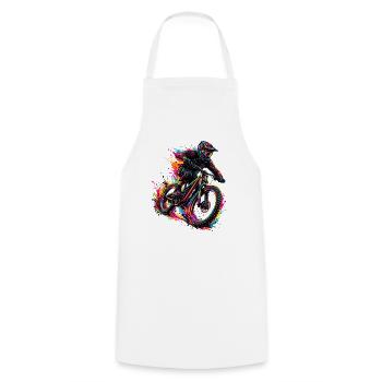 Color_biker - Kochschürze - Weiß - Vorne - AI Model Male 185 dark (185cm)
