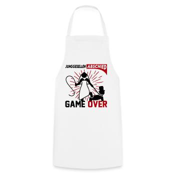 Junggesellenabschied Game Over Mann Frau Party - Kochschürze - Weiß - Vorne - AI Model Male 185 dark (185cm)