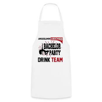 Junggesellinnenabschied Bachelor Party Drink Team - Kochschürze - Weiß - Vorne - AI Model Male 185 dark (185cm)