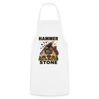  Hammer Stein Meteorit Jagd Katze Haus - Kochschürze - Weiß - Vorne - AI Model Male 185 dark (185cm)