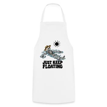 Just Keep Float – lustiges schwimmendes Skelett - Kochschürze - Weiß - Vorne - AI Model Male 185 dark (185cm)