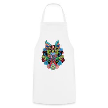 Chat_Mandala - Kochschürze - Weiß - Vorne - AI Model Male 185 dark (185cm)