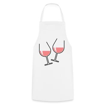 2 Roséweingläser Prosten Zu, Wein Bauchig Offen 2C - Kochschürze - Weiß - Vorne - AI Model Male 185 dark (185cm)