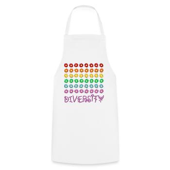 Diversity-Regenbogen - Kochschürze - Weiß - Vorne - AI Model Male 185 dark (185cm)