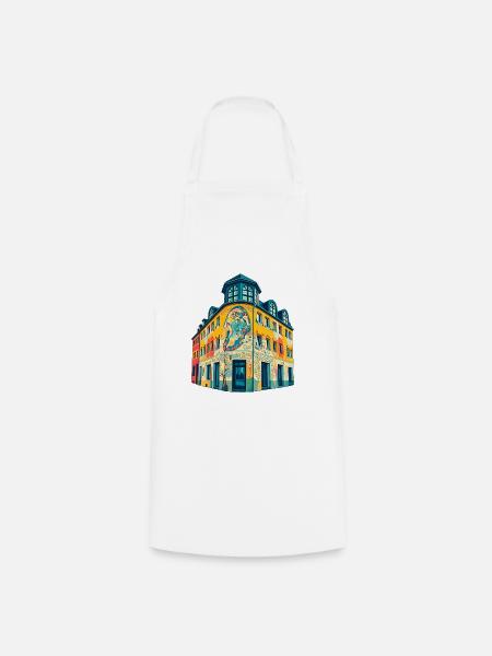 Nippes Eckhaus Retro - Kochschürze - Weiß