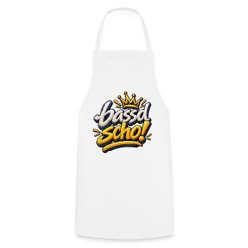 Bassd Scho Graffiti Krone Design - Kochschürze - Weiß - Vorne - AI Model Male 185 dark (185cm)