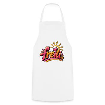 Freili Sonnenherz Neon-Design - Kochschürze - Weiß - Vorne - AI Model Male 185 dark (185cm)