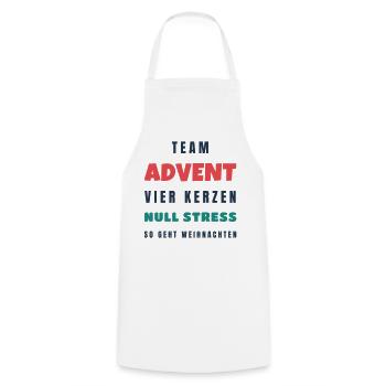 Team Advent Vier Kerzen null Stress Adventszeit - Kochschürze - Weiß - Vorne - AI Model Male 185 dark (185cm)