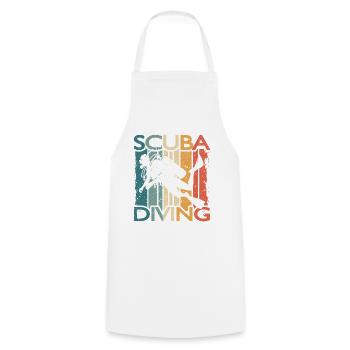 Retro Taucher SCUBA DIVING Für Schnorchler Taucher - Kochschürze - Weiß - Vorne - AI Model Male 185 dark (185cm)
