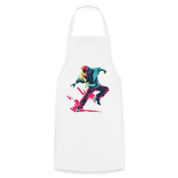 B-Boy Cartoon Stil - Kochschürze - Weiß - Vorne - AI Model Male 185 dark (185cm)
