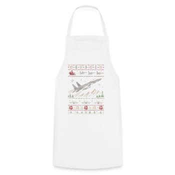 F15 Eagle Weihnachtspullover - Kochschürze - Weiß - Vorne - AI Model Male 185 dark (185cm)