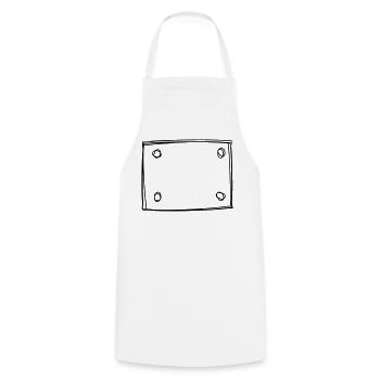 Startnummer handgezeichnet - Kochschürze - Weiß - Vorne - AI Model Male 185 dark (185cm)