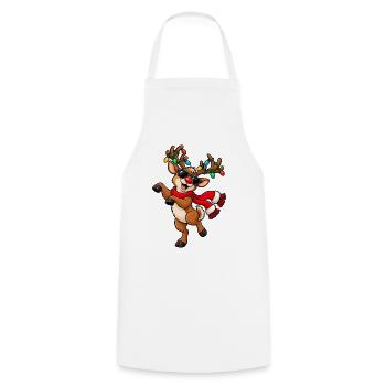 Weihnachten Rentier Rudolph Lustig Geschenkidee - Kochschürze - Weiß - Vorne - AI Model Male 185 dark (185cm)