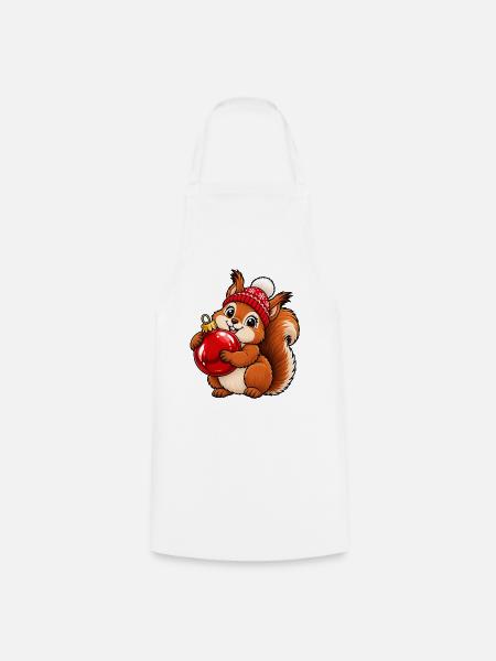 Weihnachten Eichhörnchen Kugel Geschenkidee - Kochschürze - Weiß