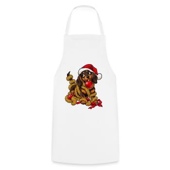 Weihnachten Dackel Hund Geschenkidee - Kochschürze - Weiß - Vorne - AI Model Male 185 dark (185cm)