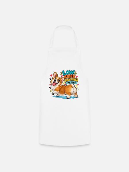 High Vibes Corgi - Kochschürze - Weiß