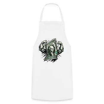 Starker Dollar Bill Muskel-Hustle - Kochschürze - Weiß - Vorne - AI Model Male 185 dark (185cm)