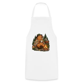 Capybara Camping - Kochschürze - Weiß - Vorne - AI Model Male 185 dark (185cm)