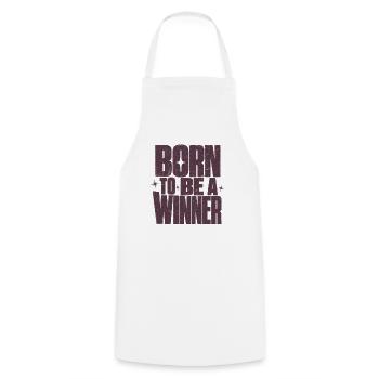 Born To Be A Winner Gewinner Motivation Spruch - Kochschürze - Weiß - Vorne - AI Model Male 185 dark (185cm)