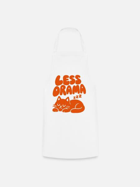 Less Drama – Entspannte Katze - Kochschürze - Weiß