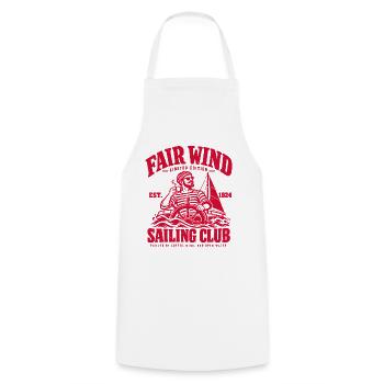 Fair Wind Sailing Club – Segler mit Kaffee - Kochschürze - Weiß - Vorne - AI Model Male 185 dark (185cm)