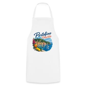 Portofino Dolce Vita Küste - Kochschürze - Weiß - Vorne - AI Model Male 185 dark (185cm)